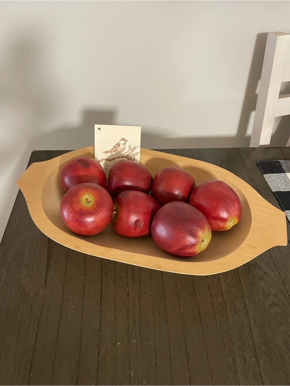 Rare Sara E Finney Folk art apples set of 7 with bowl